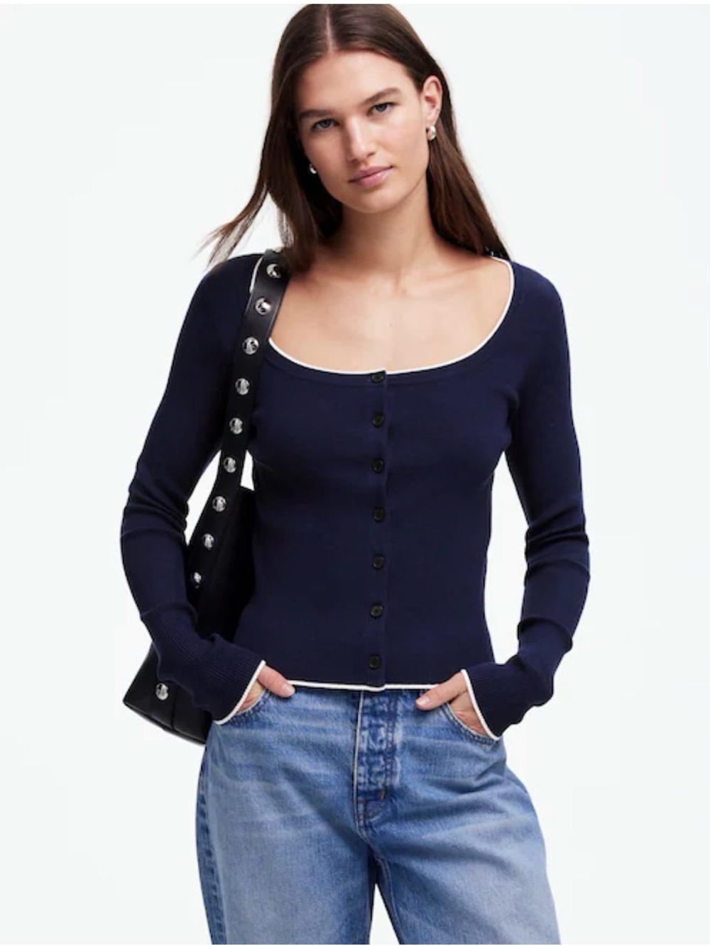 Madewell The Signature Knit Scoopneck Cardigan
Blue XL New MSRP $98